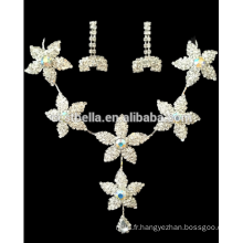 Nouveaux modèles de bijoux de mariée en cristal floral de mariage Ensembles de bijoux de mariage pour femmes